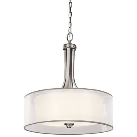 Elstead Lacey 4 Light großer Anhänger, antikes Zinn, E27