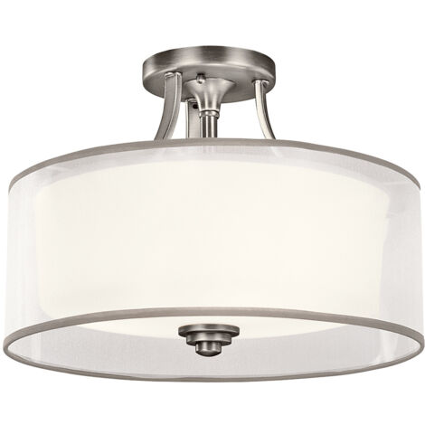 Elstead Lacey Semi-Plafonnier à 3 Lumières, Étain Antique, E27