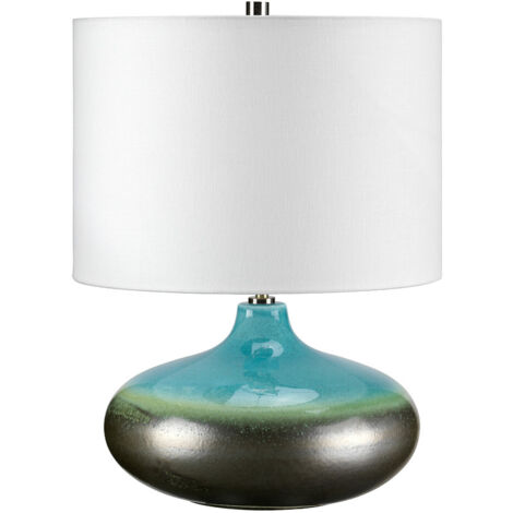 Elstead Laguna - 1 leichte kleine Tischlampe Graphit, Türkis, E27