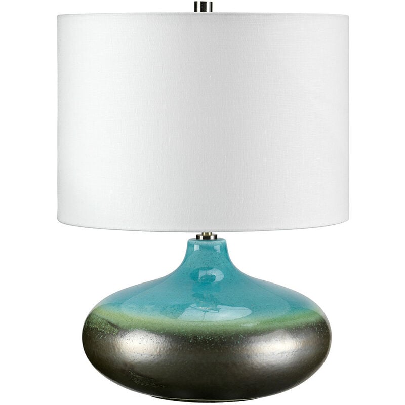 Elstead Lighting - Elstead Laguna - 1 Light Small Table Lamp Graphite, Turquoise, E27
