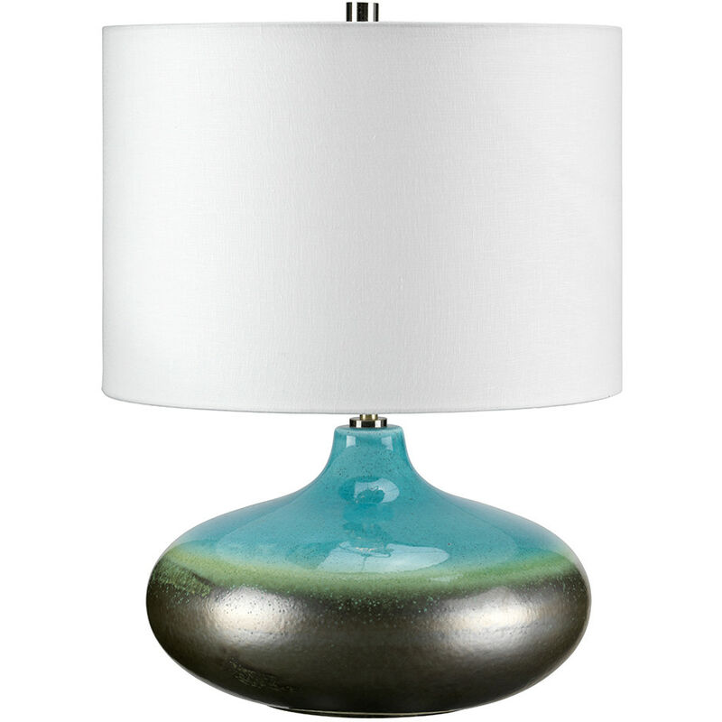 

Laguna - Lámpara de mesa pequeña 1 luz grafito, turquesa, E27 - Elstead