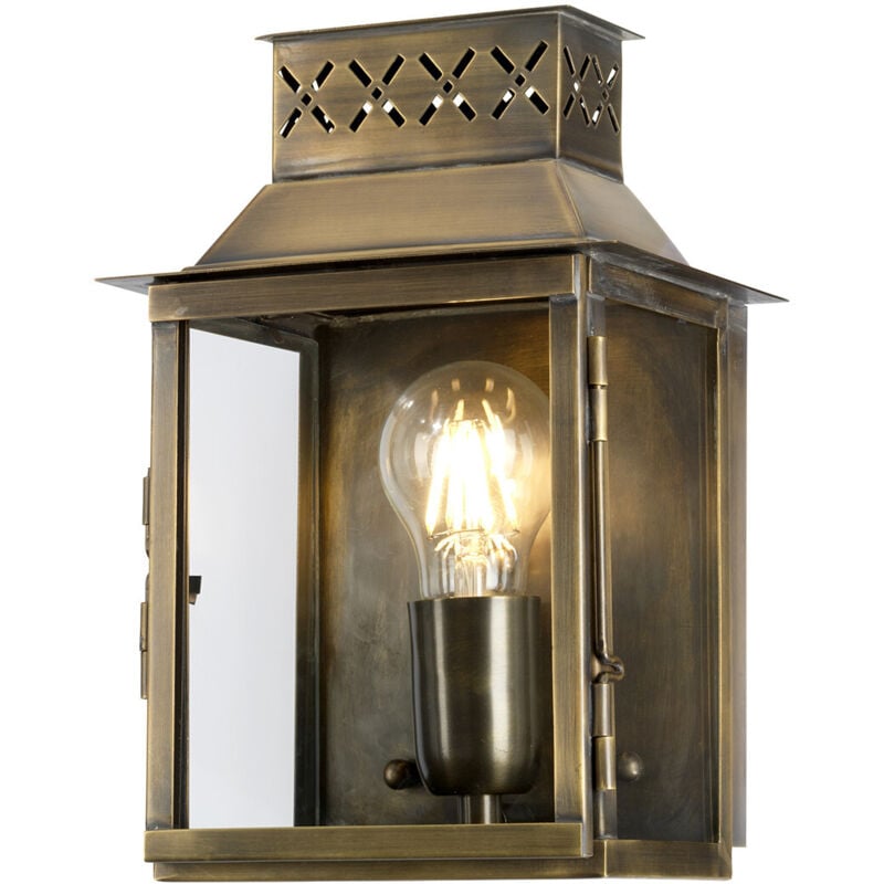 Lambeth Palace - Lanterna da parete per esterno 1 luce Luce Ottone IP44, E27 - Elstead