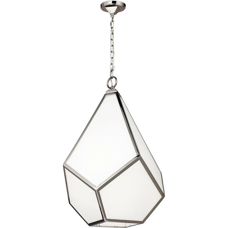 Image of Lampadario a soffitto a 4 luci con grandi diamanti a soffitto, nichel lucido, E27 - Elstead