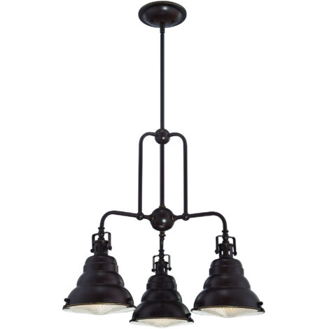 Elstead - Lampadario a sospensione a 3 luci con barra in bronzo palladiano, attacco E27