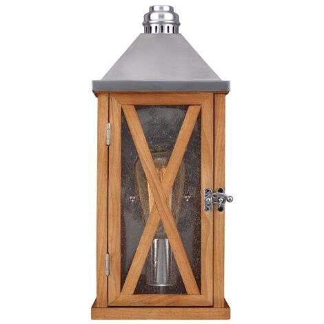 Elstead - Lanterna da Parete 1 Luce da Esterno Piccola Luce Rovere Naturale IP44, E27
