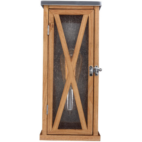 Elstead - Lanterna da Parete 1 Luce da Esterno Piccola Luce Rovere Naturale IP44, E27