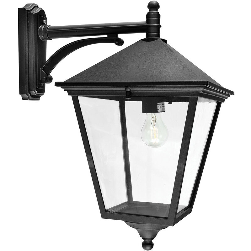 Lanterne murale extérieure à 1 ampoule noire IP54, E27 - Elstead