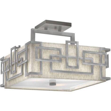 Elstead Lanza - 3 Light Semi Flush Mount Deckenleuchte Nickel, E27