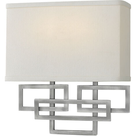 Elstead Lanza - Aplique de pared interior 2 luces níquel, E14