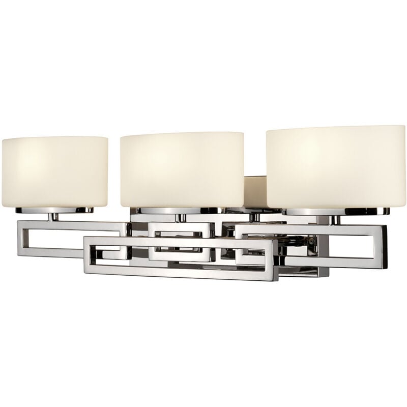 Lanza - Applique da parete a specchio con 3 luci per bagno Cromo lucido IP44, G9 - Elstead