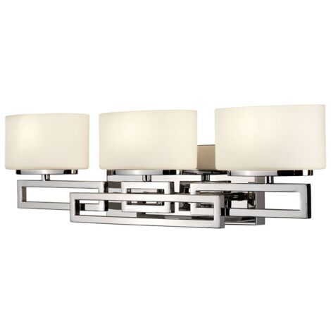 Elstead Lanza - Applique murale à 3 lampes pour salle de bain sur miroir, chrome poli IP44, G9