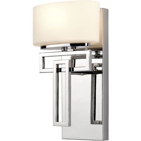 Elstead Lanza - Applique murale de salle de bain à 1 lumière, chrome poli IP44, G9