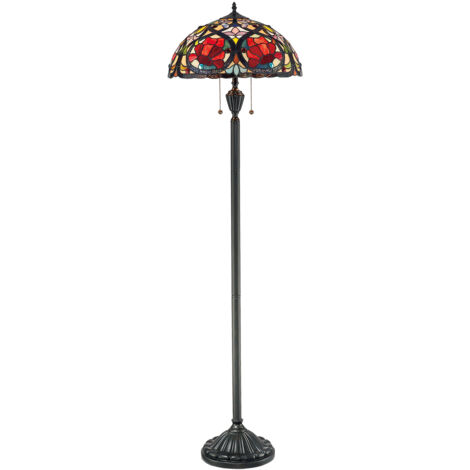 Elstead Larissa - Piantana 2 luci vintage bronzo, attacco E27