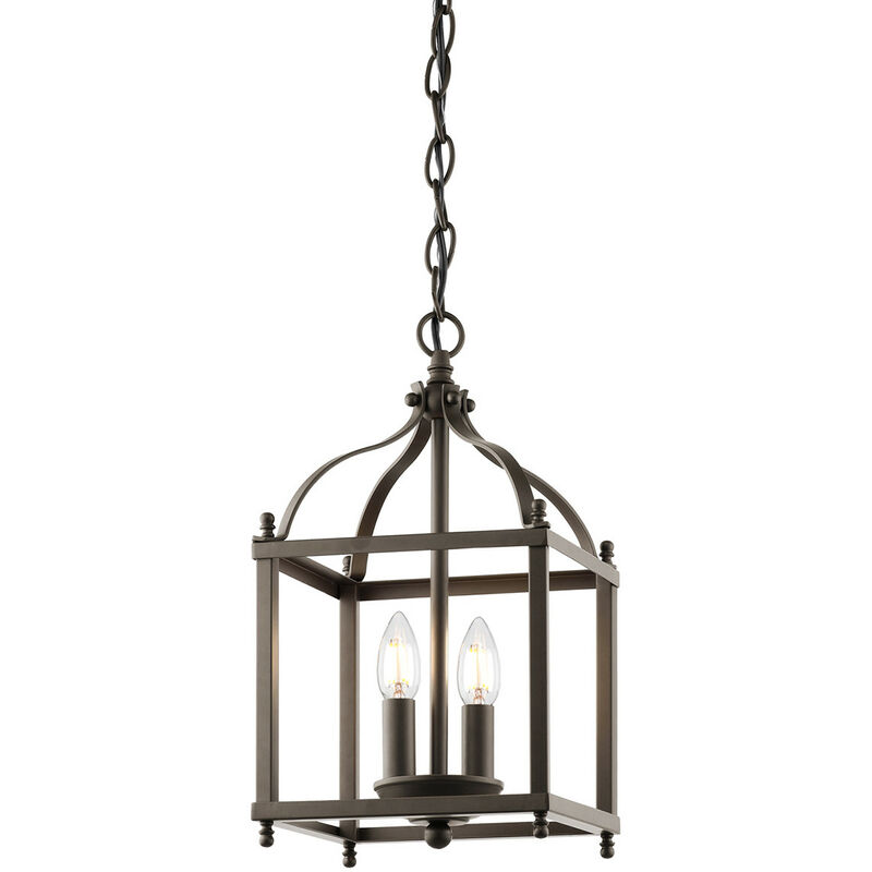 

Elstead Larkin - Lámpara colgante de techo pequeña con 2 luces Olde Bronze, E14