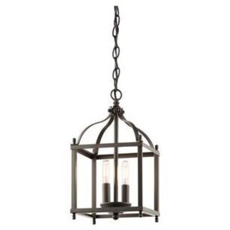 Elstead Larkin - Petite suspension à 2 ampoules au fini bronze vieilli, E14