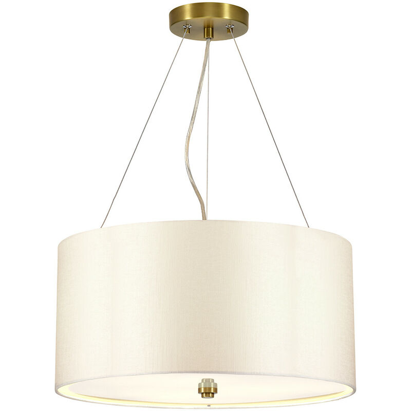 LightBox Pearce 18' Cylindrical Pendant with Aged Brass Ceiling Pan - Elstead