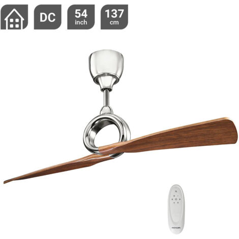 Elstead Link Ventilateur de Plafond 137 cm Nickel Poli, Télécommande