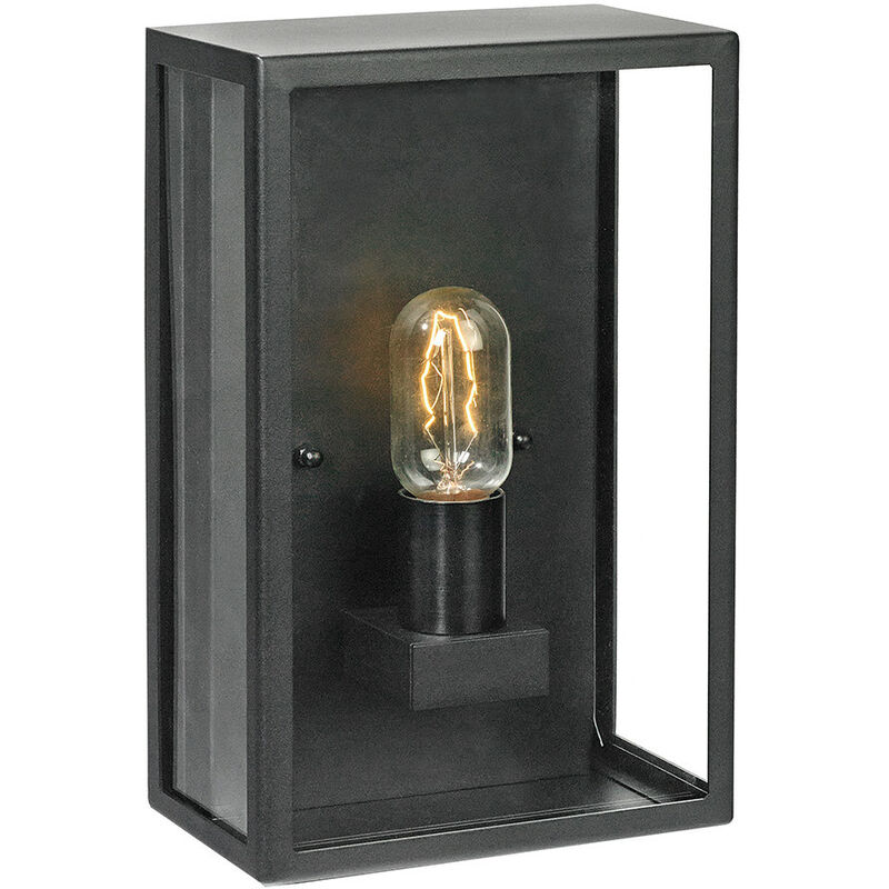 Image of Lofoten Mezza lampada da parete per esterni, nera, IP44, E27 - Elstead