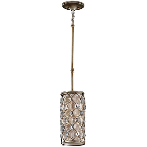 Elstead Lucia - 1 Lichtdecke Mini Anhänger poliert Silber, E27