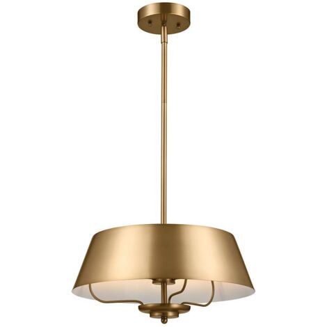 Elstead Luella Luminaire suspendu à 3 lumières à montage duo en laiton naturel brossé