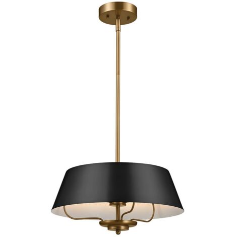 Elstead Luella Luminaire suspendu à 3 lumières à montage duo noir et laiton
