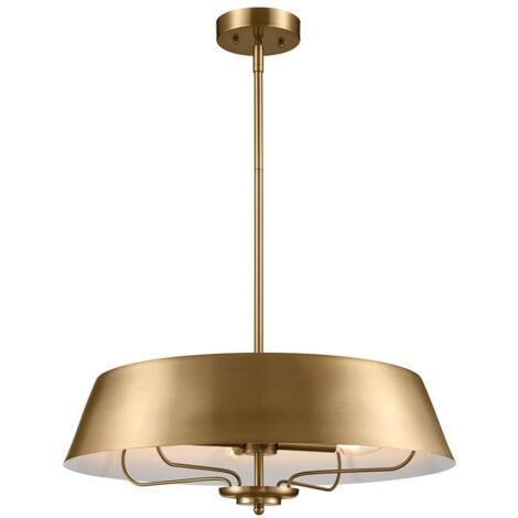 Elstead Luella Luminaire suspendu à 4 lumières à montage duo, laiton naturel brossé