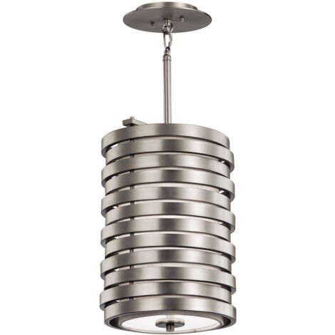 Elstead - Luminaire suspendu rond à 1 ampoule, nickel brossé, E27