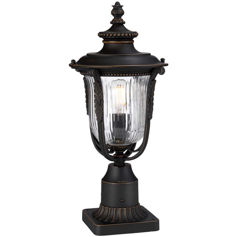 Luverne - 1 Luce per esterno da esterno Lampada da terra Bronzo lucidato IP44, E27 - Elstead