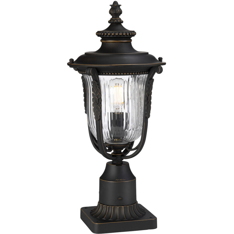 Luverne - 1 Luce per esterno da esterno Lampada da terra Bronzo lucidato IP44, E27 - Elstead