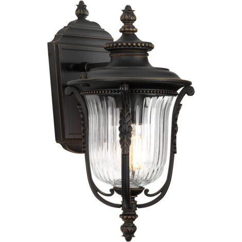 Elstead Luverne - Lanterna da parete piccola da esterno 1 luce Bronzo lucidato IP44, E27