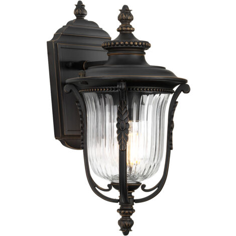 Elstead Luverne - Petite lanterne murale extérieure à 1 ampoule bronze huilé IP44, E27