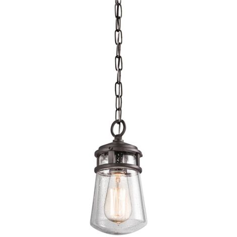Elstead Lyndon - Petite lanterne de plafond extérieur à 1 lumière, bronze architectural, E27