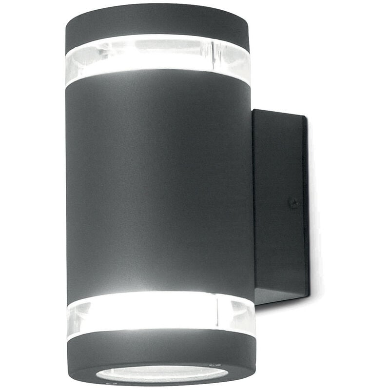 Magnus - 2 Light Outdoor Up Down Wall Light Graphite IP44 - Elstead