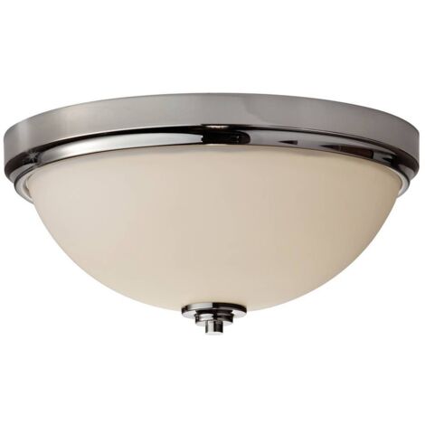 Elstead Malibu - Plafonnier à 2 ampoules pour salle de bain, chrome poli IP44, E27