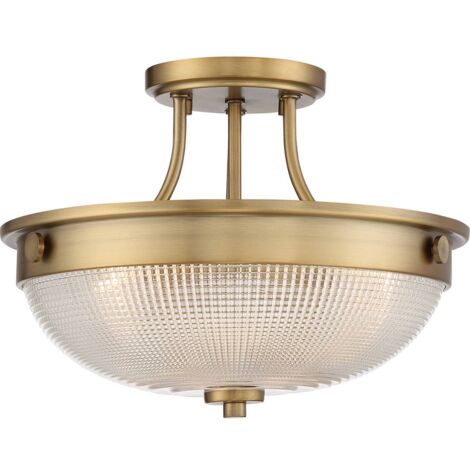 Elstead Mantle - 2 Light Semi-Flush - Verwittertes Messing, E27