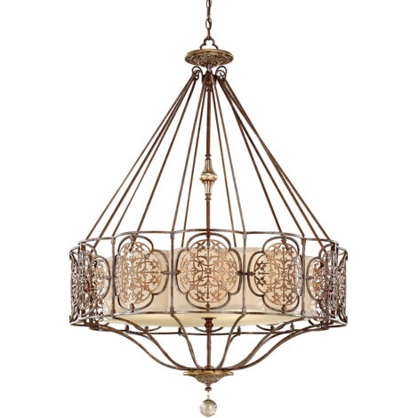 Elstead Marcella - Luminaire suspendu rond à 4 ampoules au fini bronze britannique, E27
