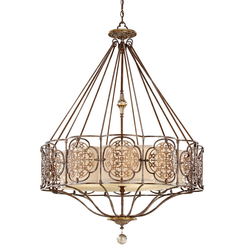 Marcella - Pendente rotondo a 4 luci con finitura bronzo britannico, attacco E27 - Elstead