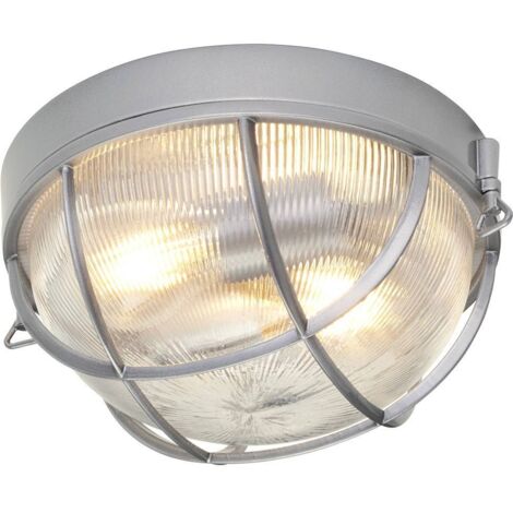 Elstead Marina - 2 Licht Badezimmer Unterputz Deckenleuchte Silber IP44, E27
