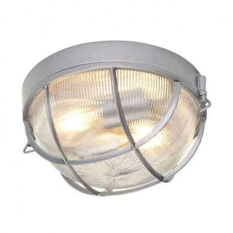 Elstead Marina - Plafonnier encastré à 2 ampoules pour salle de bain argenté IP44, E27