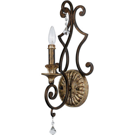 Elstead Marquette - Applique da parete a 1 candela per interni Bronzo antico, E14