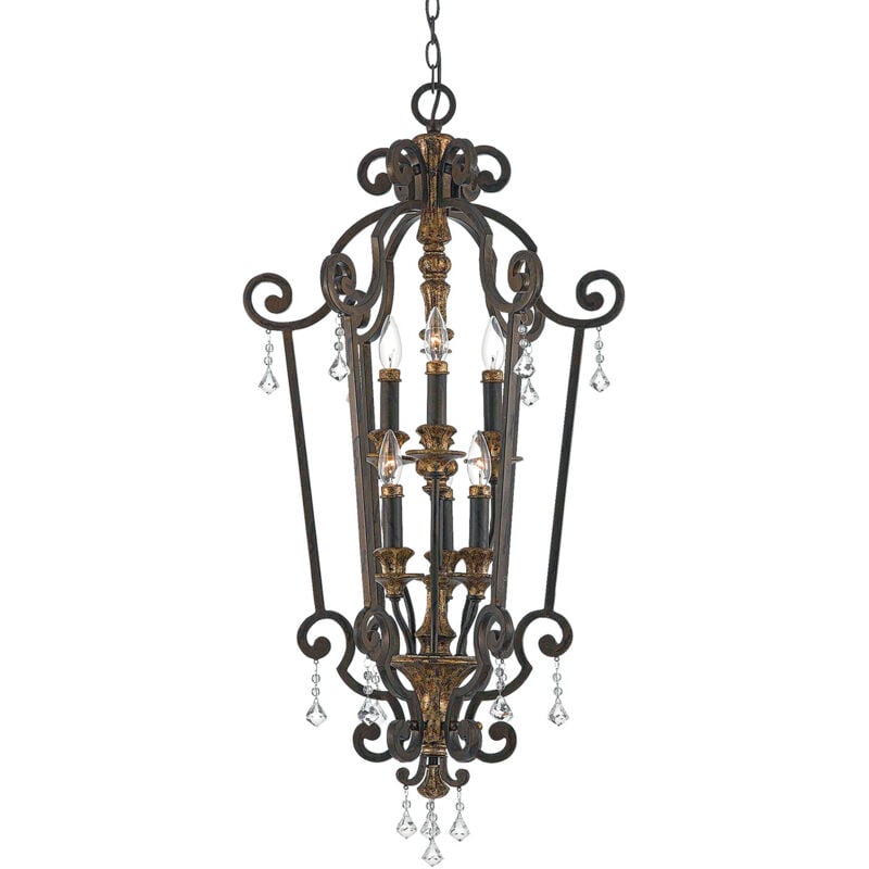 Marquette - Lampadario a 6 luci con finitura bronzo antico, attacco E14 - Elstead