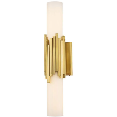 Elstead Marvele Applique murale contemporaine Up & Down en laiton vieilli 3000 K IP44 2 x G9