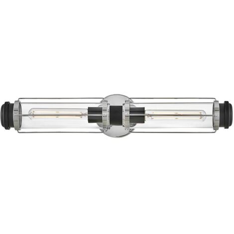 Elstead Masthead Applique murale d'extérieur 2 lumières Chrome poli et noir IP44
