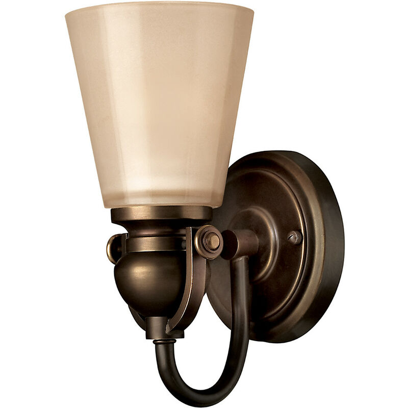 Elstead - Mayflower - Applique a 1 luce con paralume in vetro bronzo antico, attacco E27