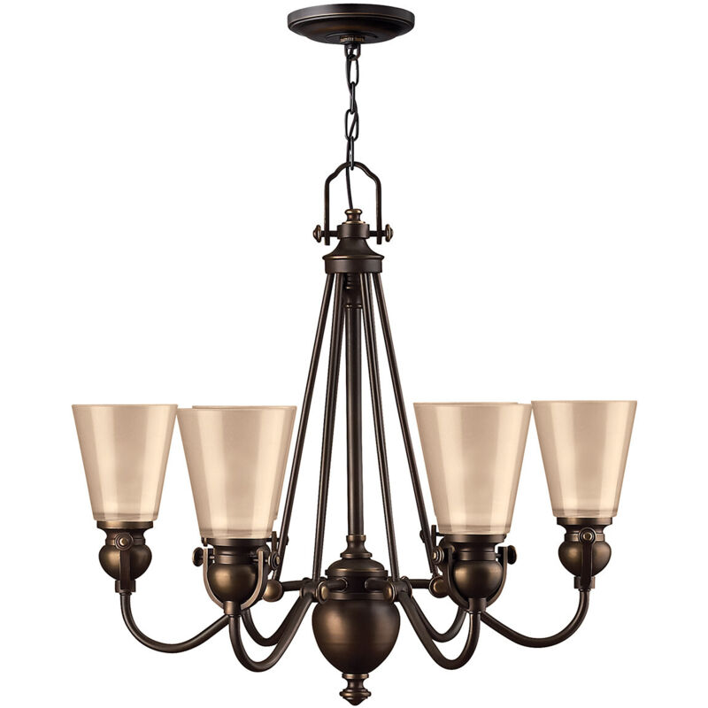 Mayflower - Lampadario a 6 luci multibraccio finitura bronzo antico, attacco E27 - Elstead
