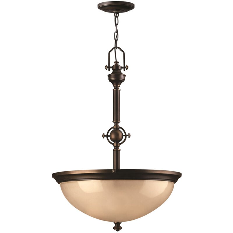 Mayflower - Sospensione a soffitto a 3 luci in bronzo, attacco E27 - Elstead