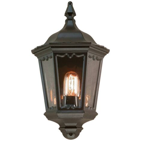 Elstead Medstead - Mezza Lanterna da Parete per Esterni 1 Luce Nera IP43, E27