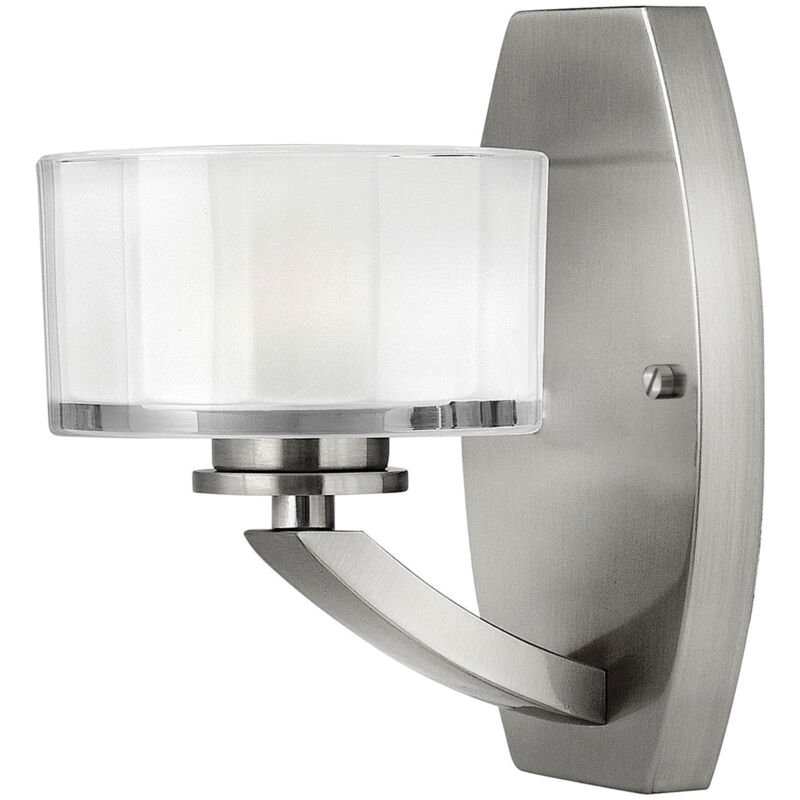 Applique Contemporanea Meridian Acciaio Nichel Spazzolato Vetro 1 Luce G9 3 Led