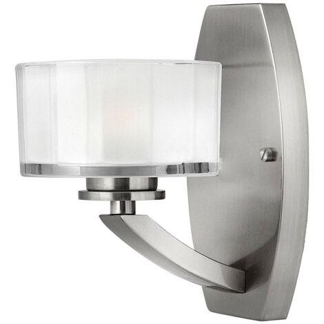 Elstead Meridian - Paralume in vetro nichel spazzolato con 1 applique da parete, G9