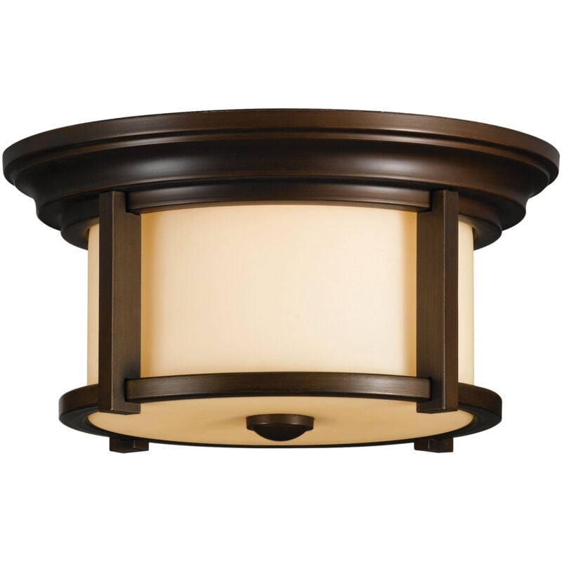 Merrill - Plafoniera da esterno a incasso a 2 luci Heritage Bronze IP44, E27 - Elstead
